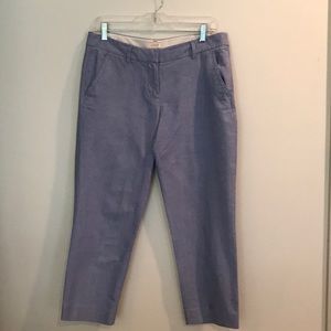 J Crew skimmer pant Oxford chambray cotton size 6